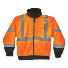 Glowear 8379 Class 3 Hi-vis Fleece Lined Bomber Jacket, Orange, 4x-large, Ships In 1-3 Business Days