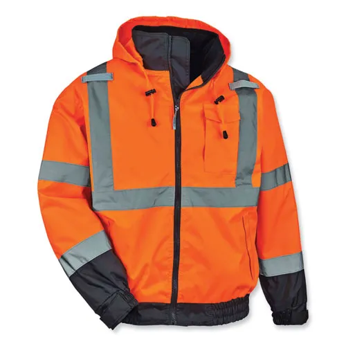 Glowear 8379 Class 3 Hi-vis Fleece Lined Bomber Jacket, Orange, 5x-large, Ships In 1-3 Business Days