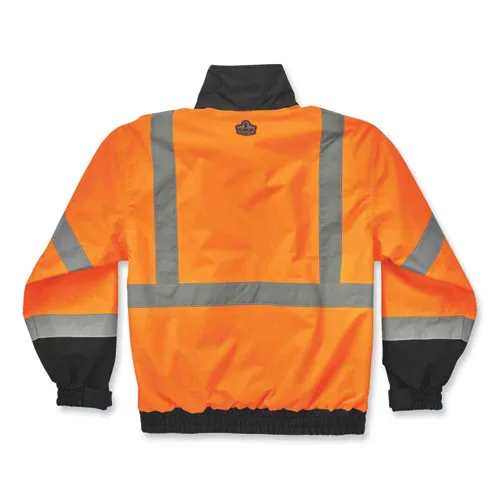 Glowear 8379 Class 3 Hi-vis Fleece Lined Bomber Jacket, Orange, 5x-large, Ships In 1-3 Business Days