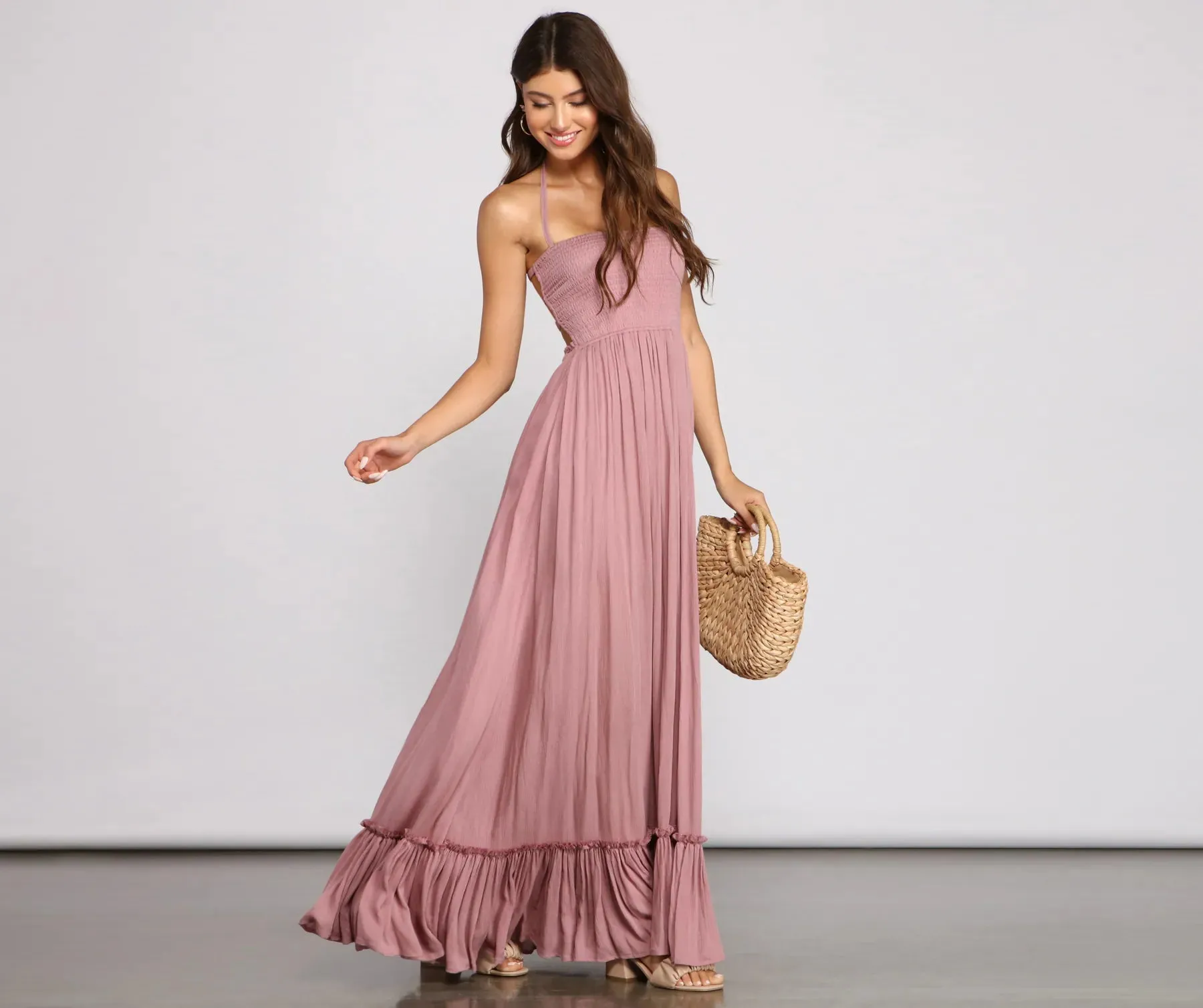 Go With The Flow Smocked Maxi Dress