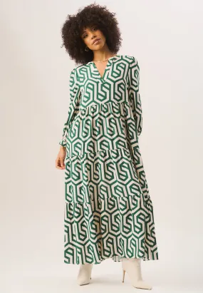 Green Long Sleeve Maxi Dress