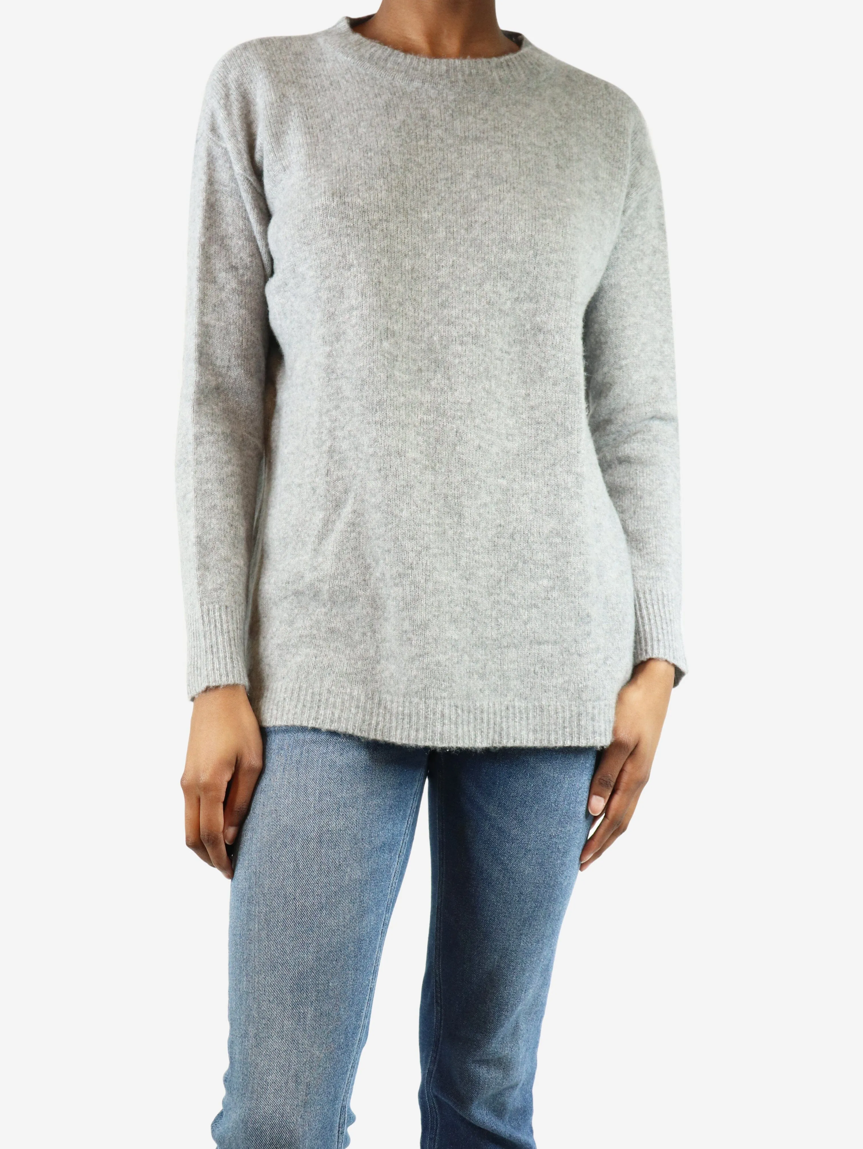 Grey cashmere crewneck jumper - size XS