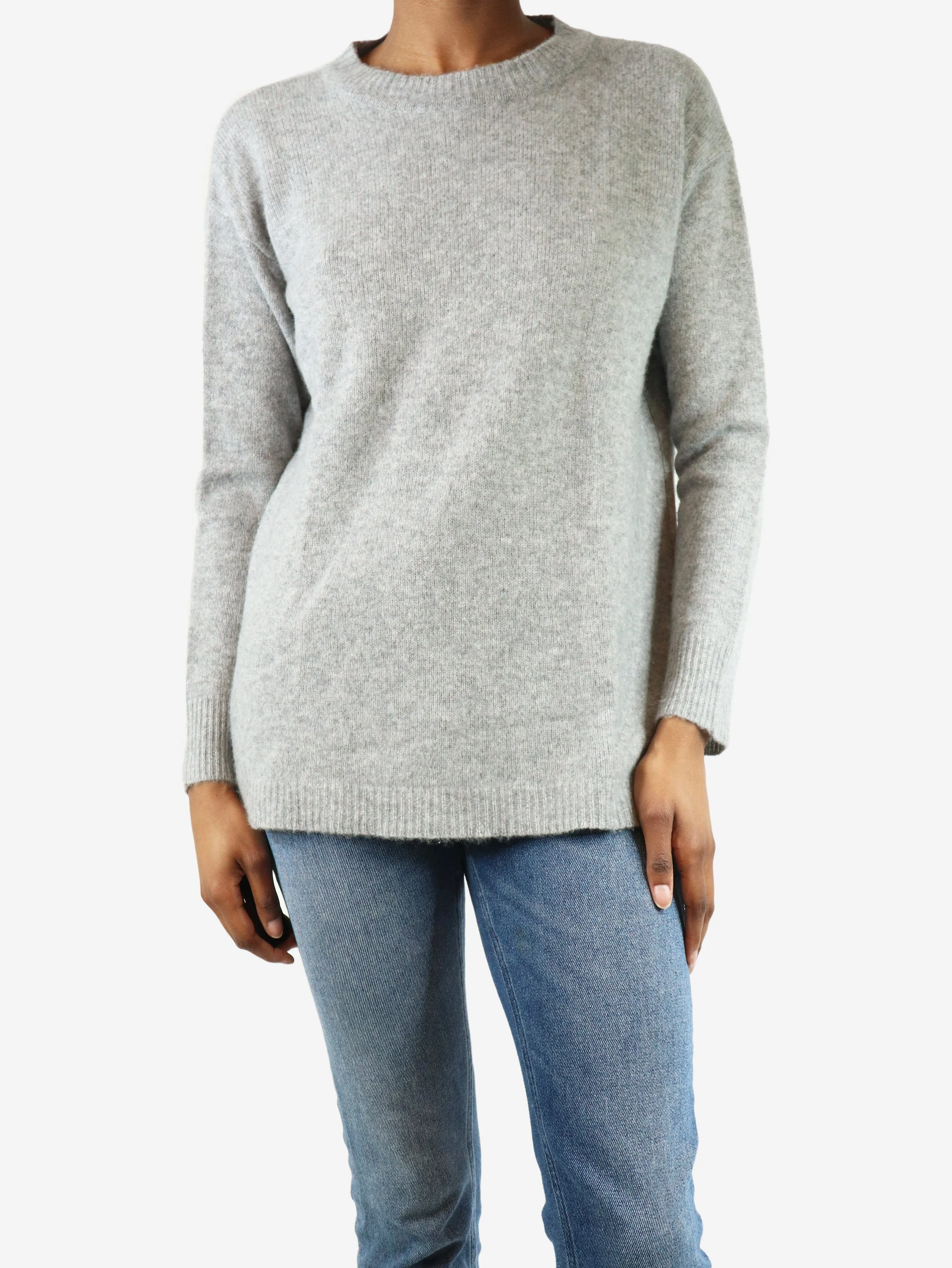 Grey cashmere crewneck jumper - size XS