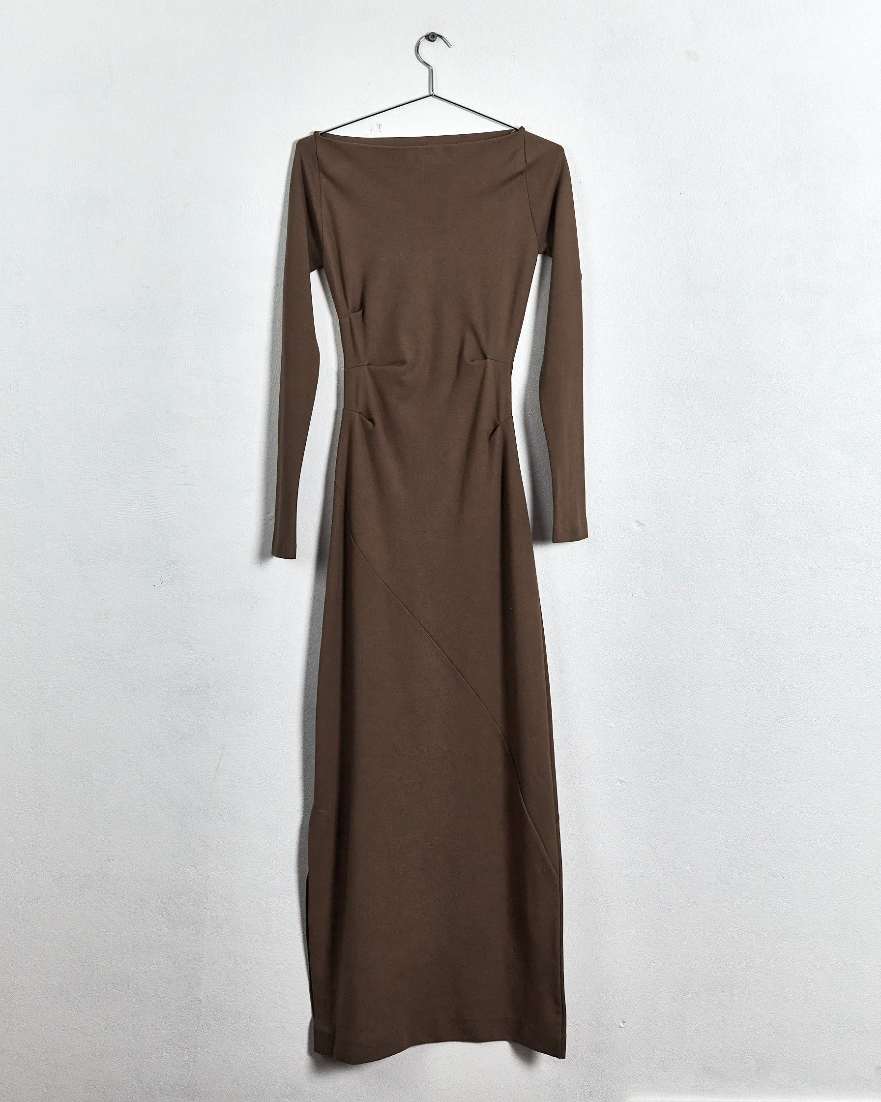 Harris Tapper 'mathilde' long sleeved maxidress, brown, 4-6