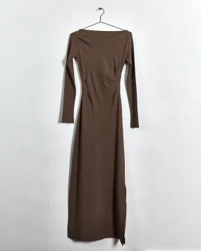 Harris Tapper 'mathilde' long sleeved maxidress, brown, 4-6