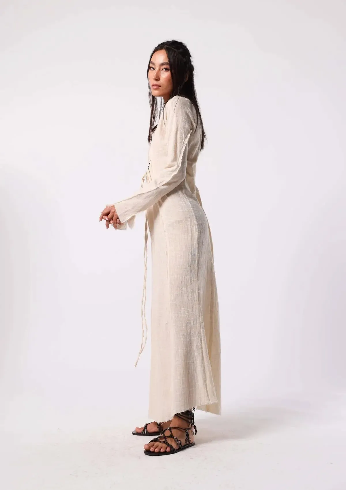 HAVEN RAW EDGE DRESS - KORA UNDYED