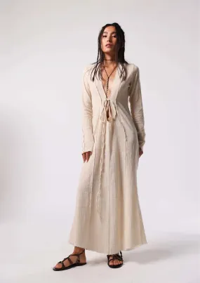 HAVEN RAW EDGE DRESS - KORA UNDYED