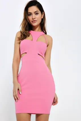 Hot Pink Cupped Cut Out Bodycon Dress