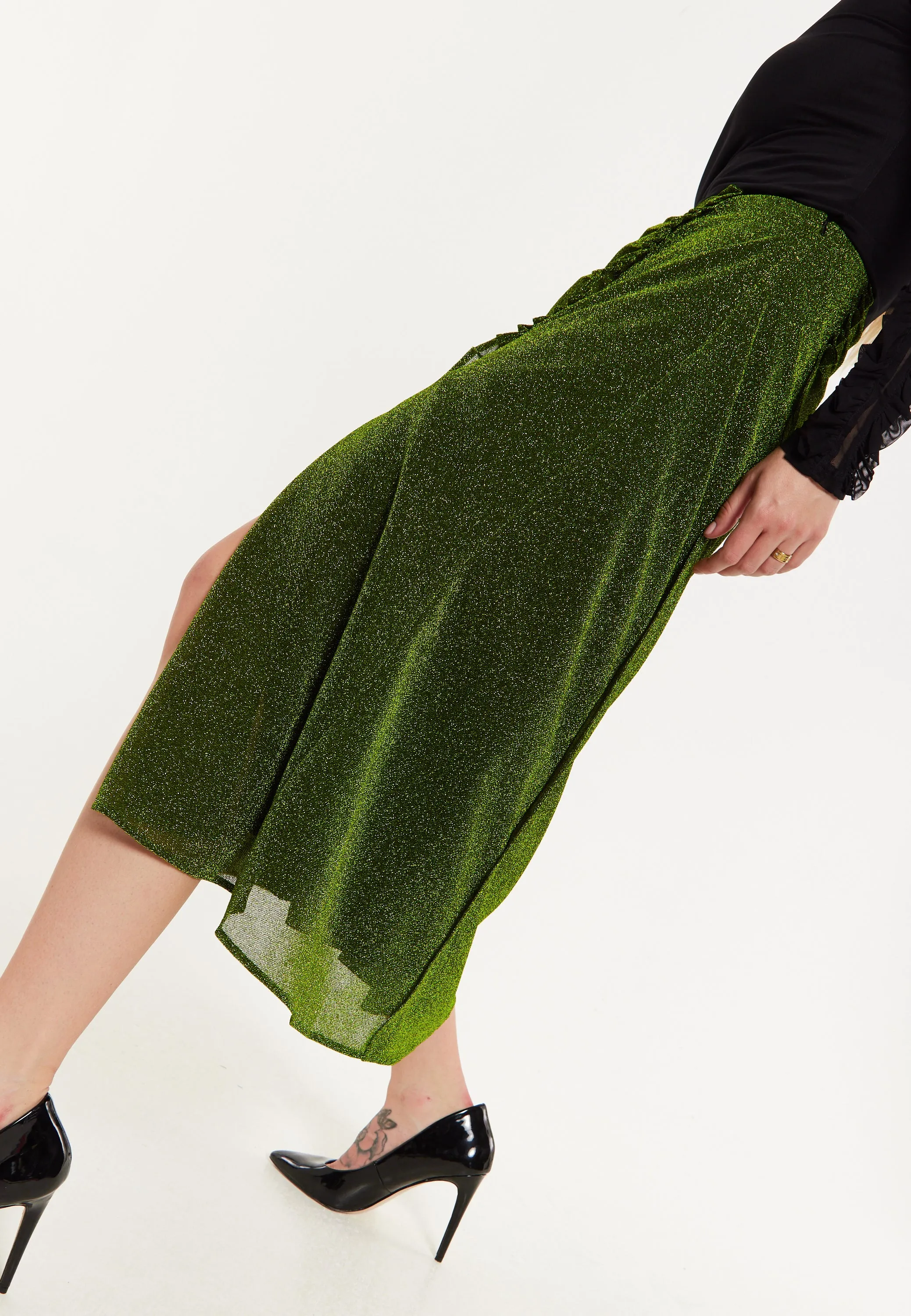 House of Holland Gathered Midi Skirt