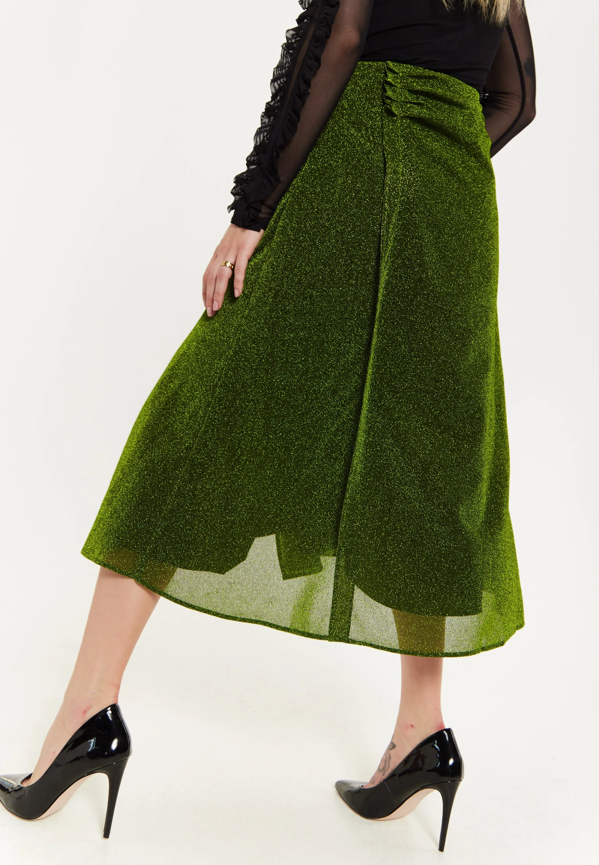 House of Holland Gathered Midi Skirt