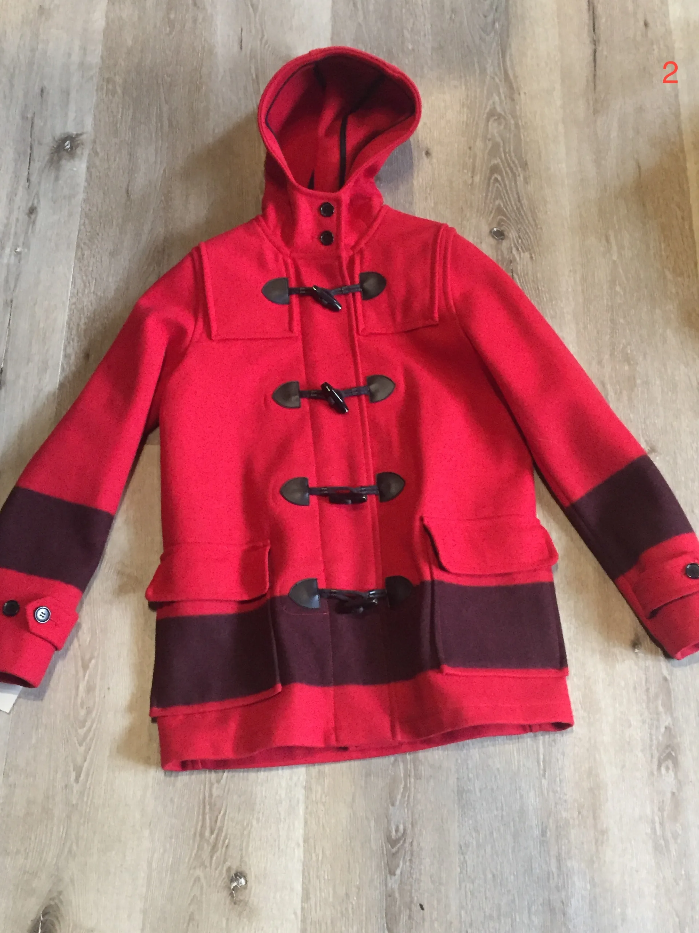 Hudson's Bay Company Official Olympics Red Duffle Coat, Size Small