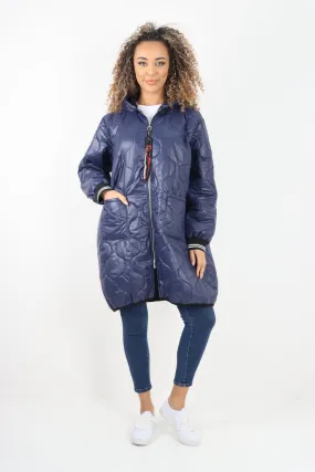 Italian Quilted Padded Zip Fastening Hooded Oversized Puffer Jacket