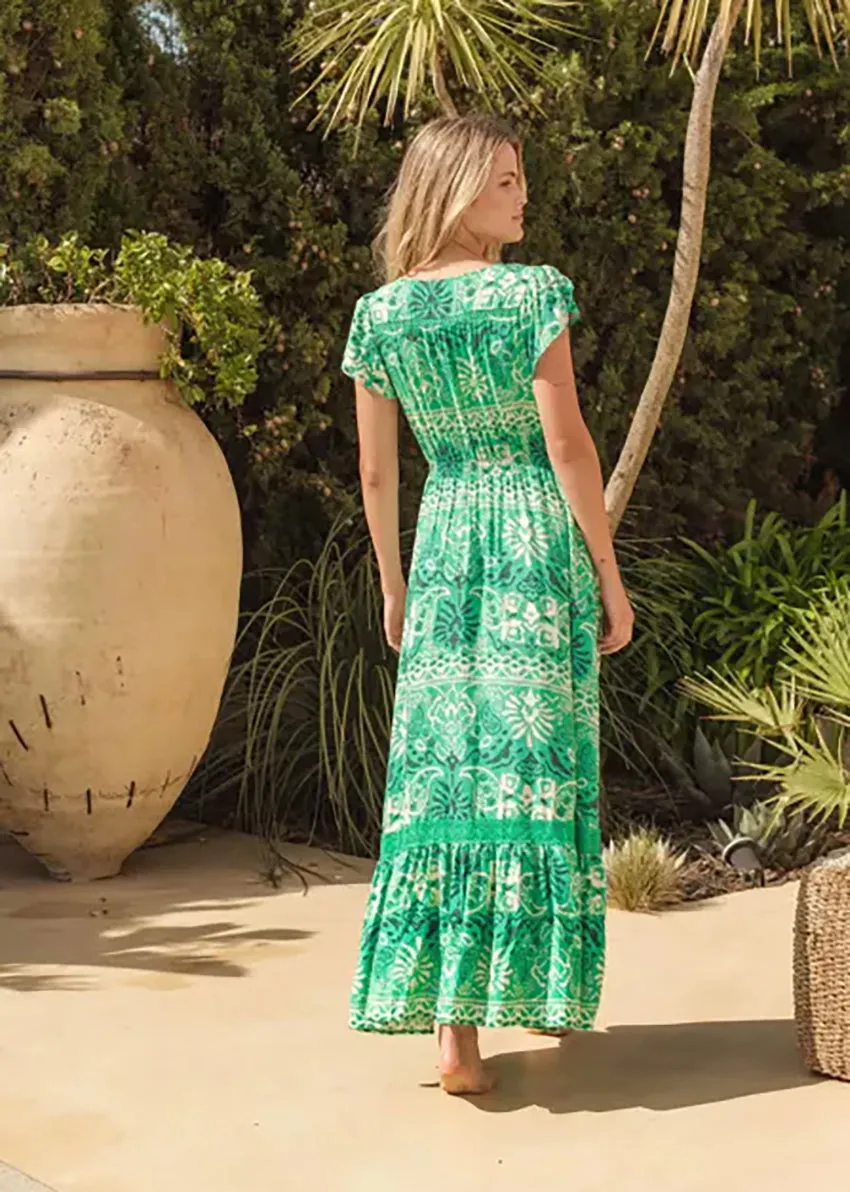 Jade Print Maxi Dress