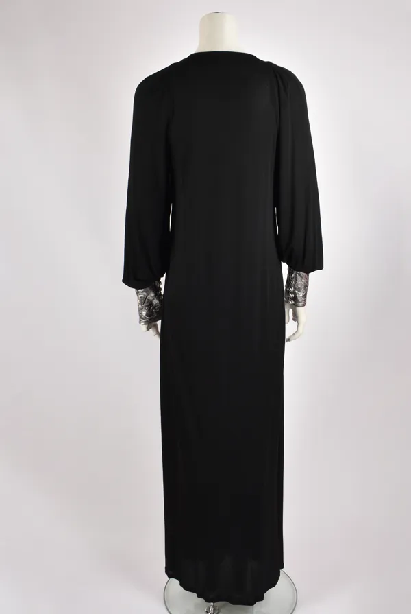 JOHN BATES BLACK AND SILVER MAXI DRESS