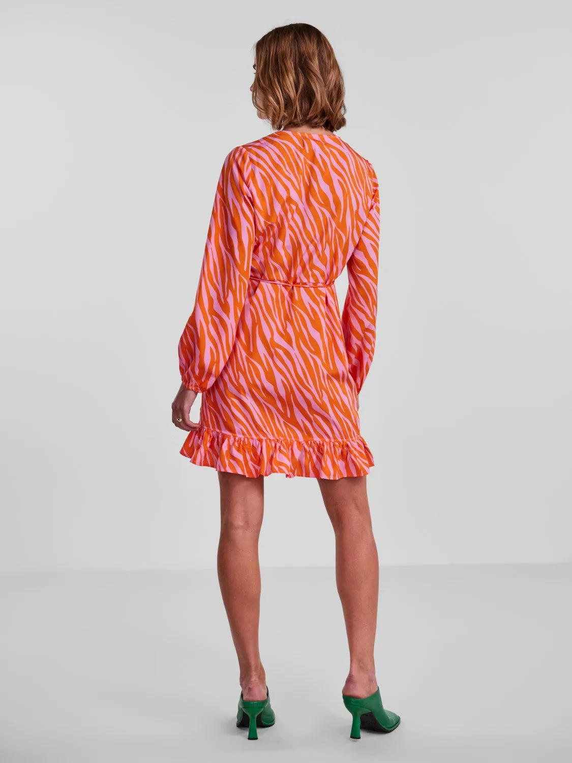 Josi Wrap Dress (Begonia Pink/Orange)