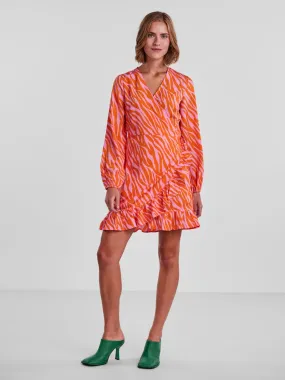 Josi Wrap Dress (Begonia Pink/Orange)