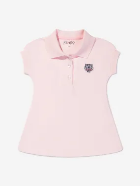 KENZO Baby Girls Organic Cotton Tiger Polo Dress in Pink