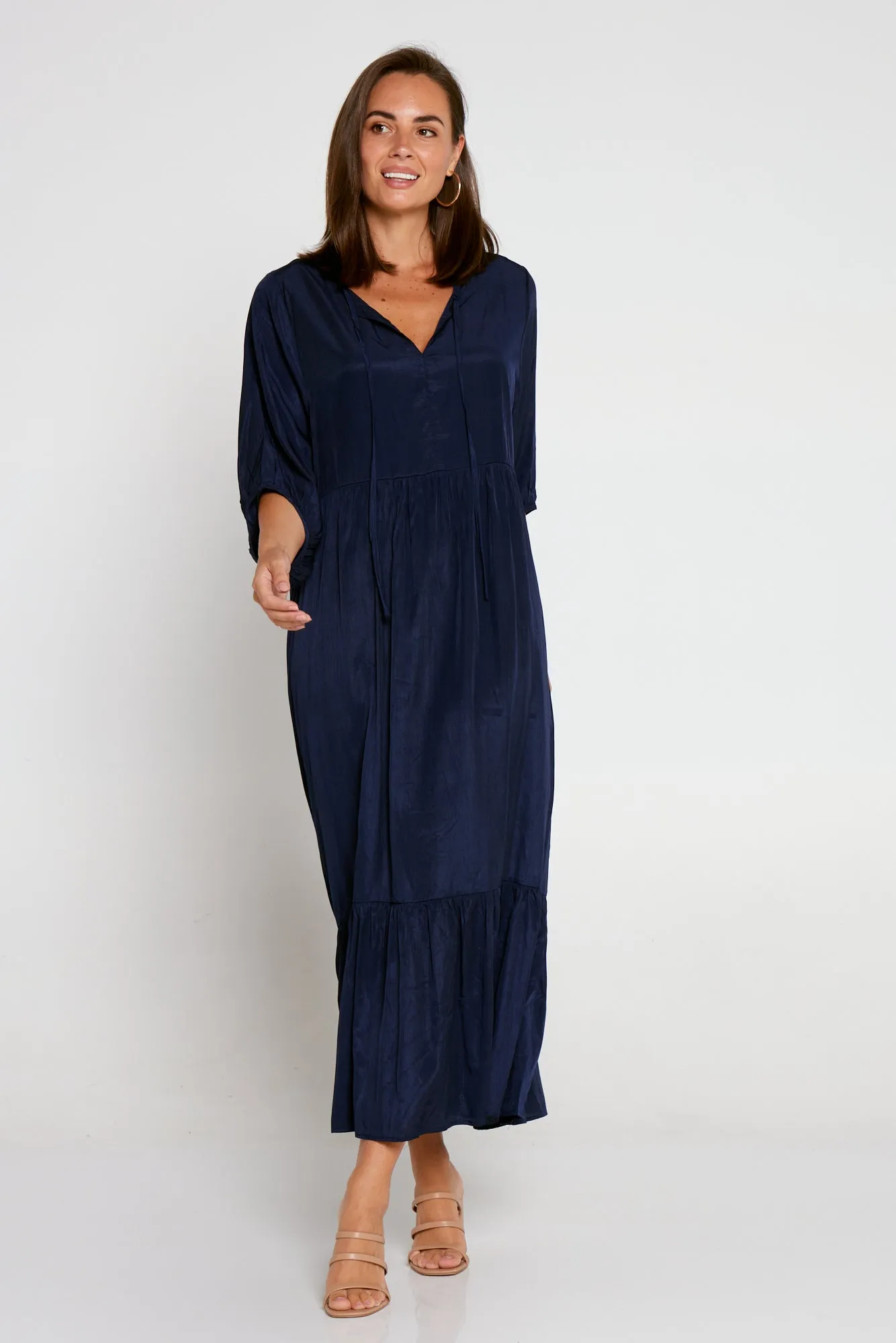 Kinsley Cotton Blend Dress - Navy