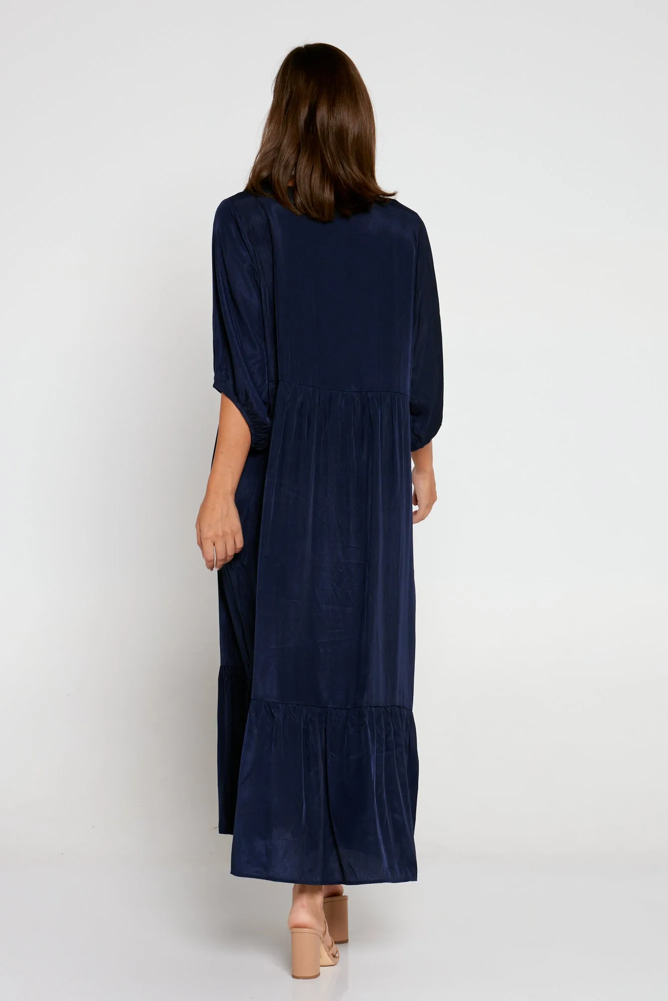 Kinsley Cotton Blend Dress - Navy