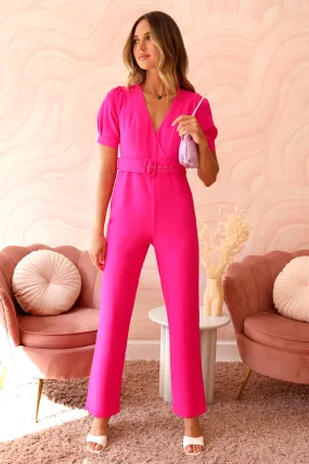 KORI CREPE BELTED JUMPSUIT