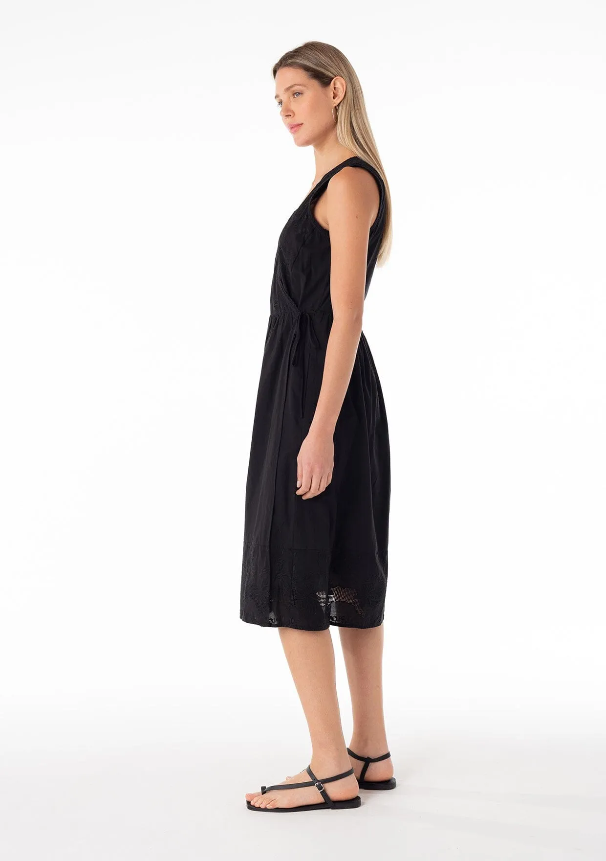 Lenore Embroidered Wrap Dress