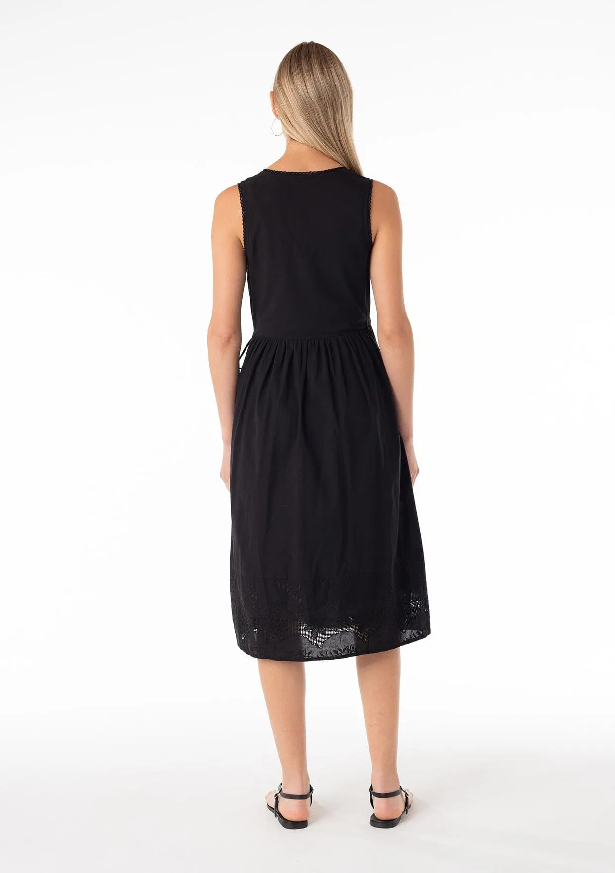 Lenore Embroidered Wrap Dress