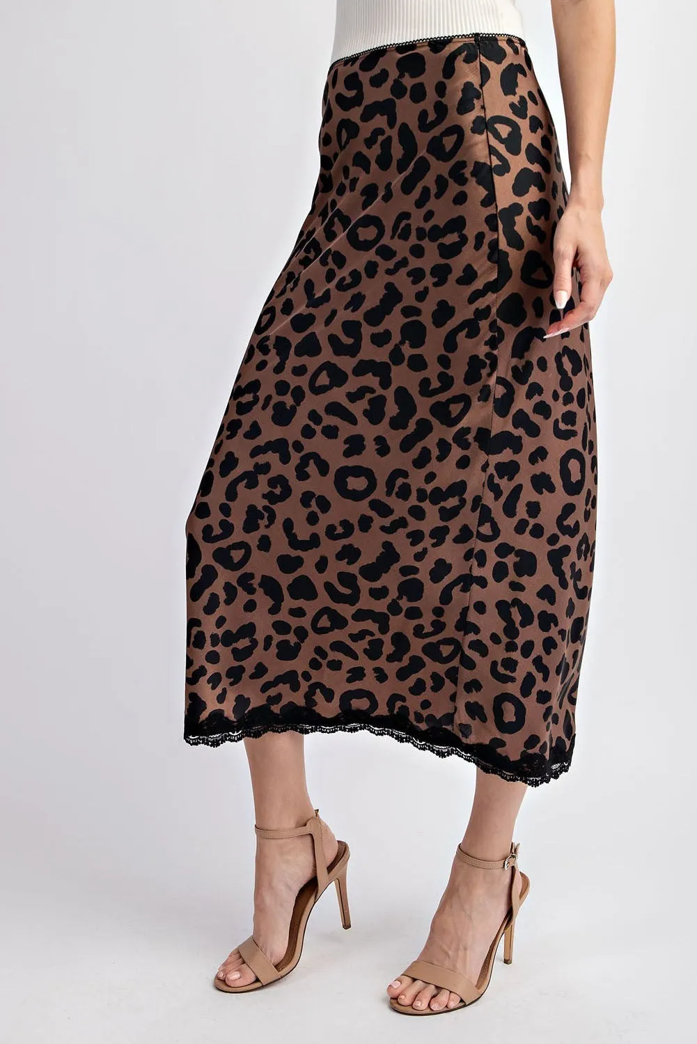 Leopard Print Midi Skirt