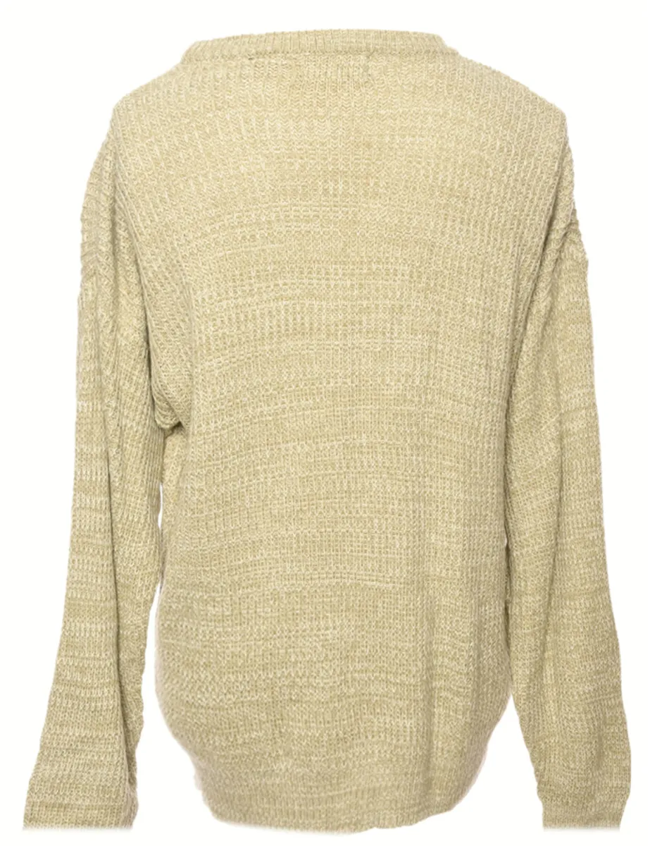 Light Brown Fine Knit Jumper - L