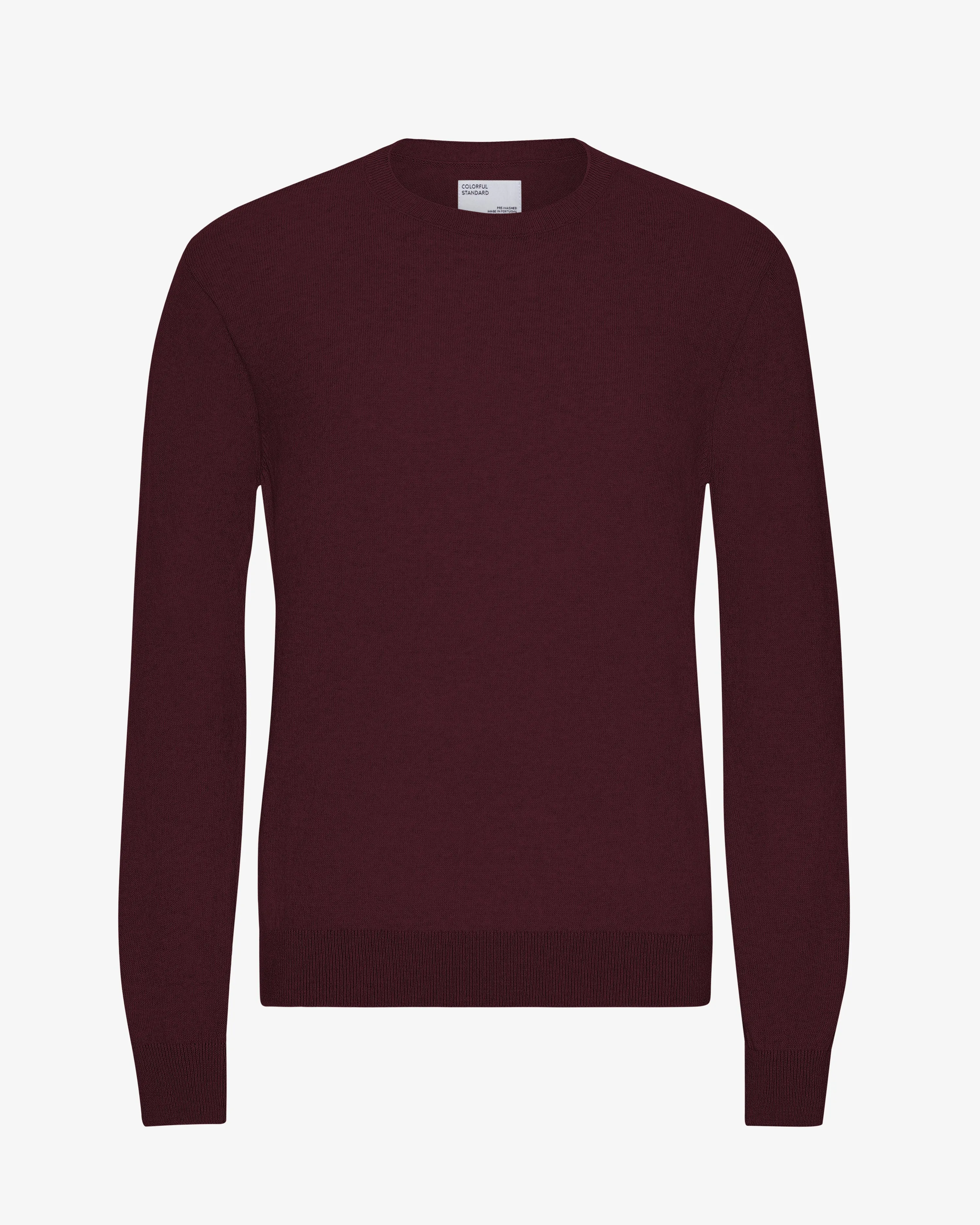 Light Merino Wool Crew - Oxblood Red