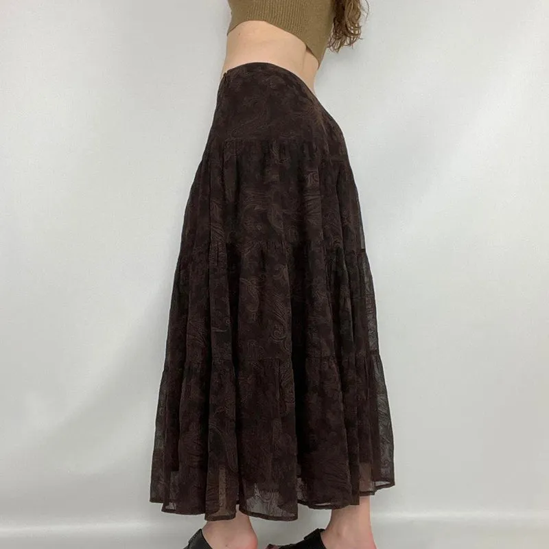 Lila Sheer Lace Midi Skirt