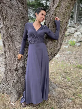 Long Sleeve Wrap Maxi Dress