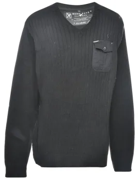 Long Sleeved Black Jumper - XL