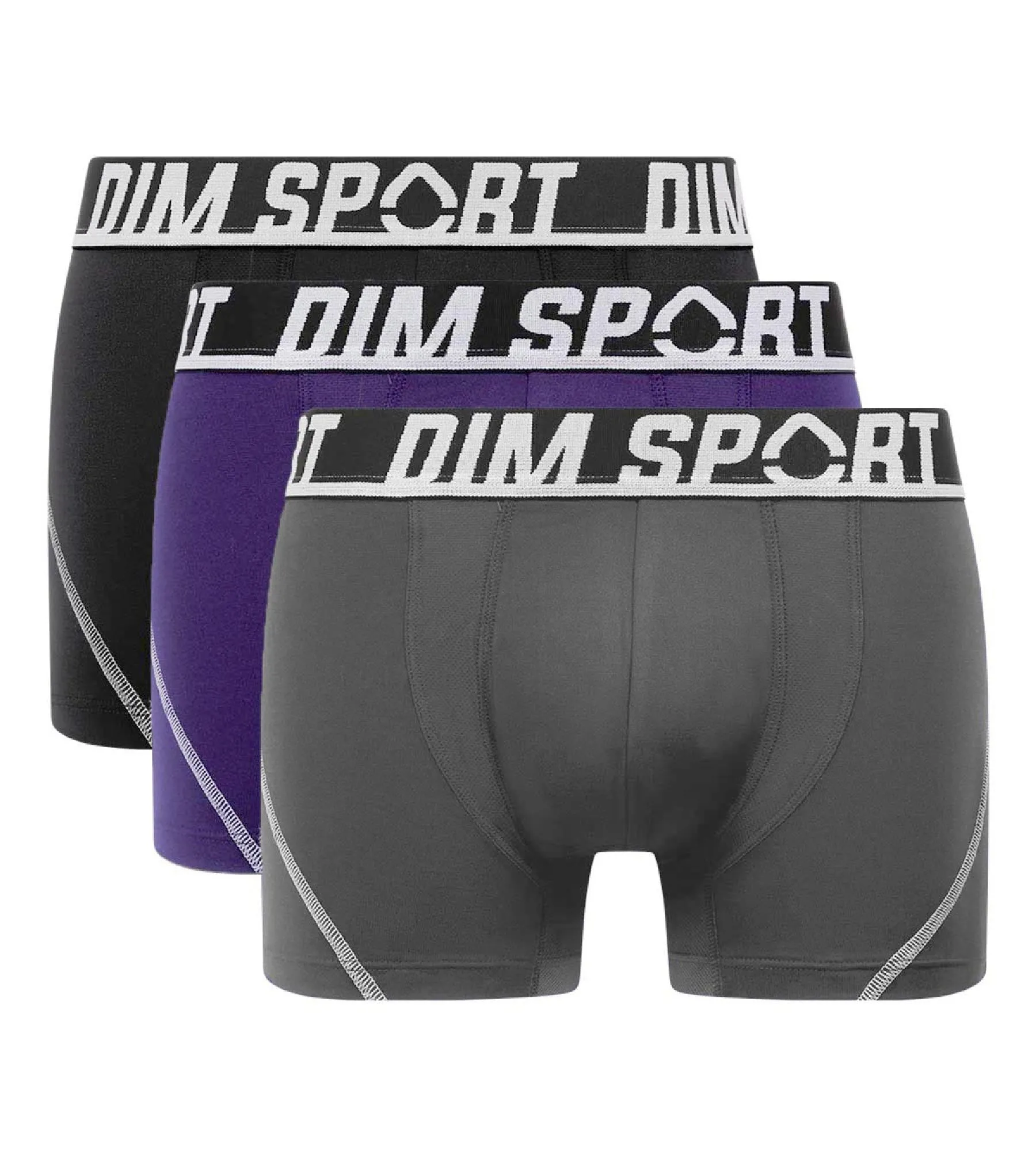 Lot de 3 boxers homme microfibre thermorégulateur Violet Dim Sport