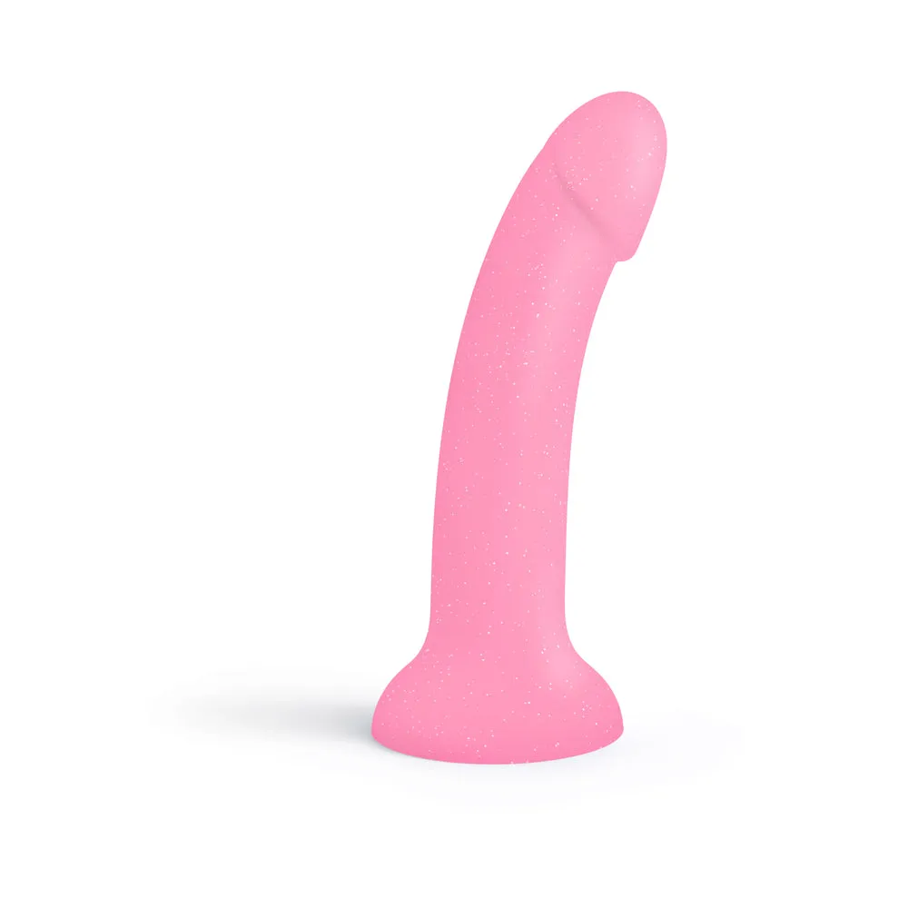 Love to Love Dildolls Glitzy 7 in. Silicone Dildo Pink Glitter