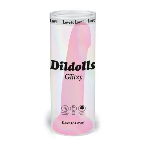 Love to Love Dildolls Glitzy 7 in. Silicone Suction Cup Dildo Pink Glitter