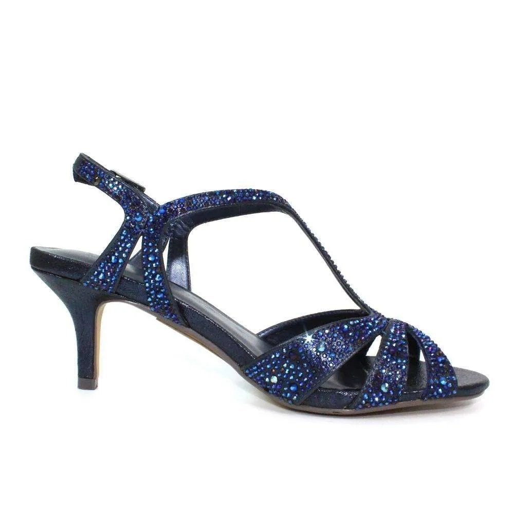 Lunar Francie FLR524 Navy Gemstone Wide Fit Sandal