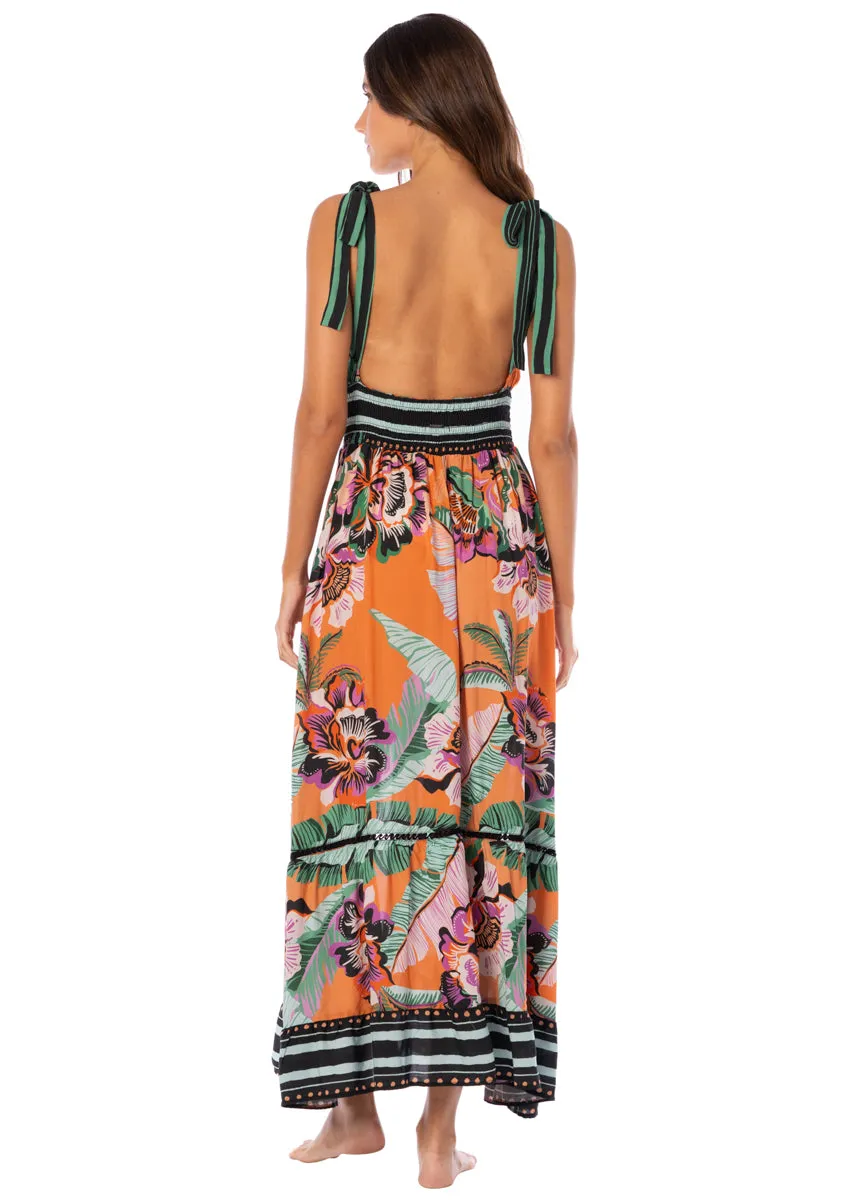 Maaji Apricot Blooms Lylou Long Dress