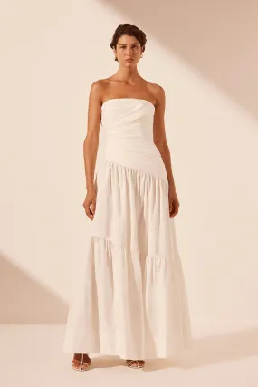 MAIORI STRAPLESS TIERED MAXI DRESS - IVORY