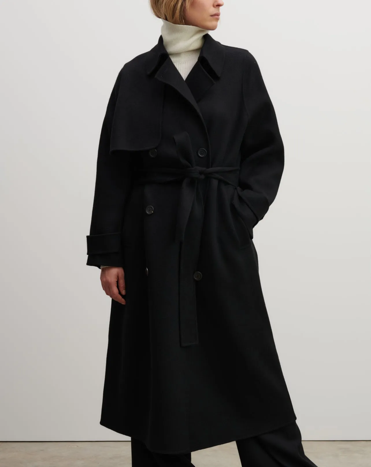 Manteau long double face