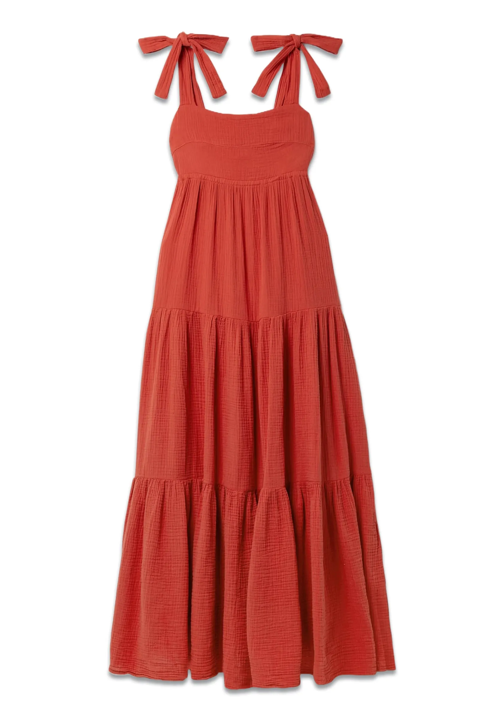 Marguerite Tiered Cotton-seersucker Maxi Dress