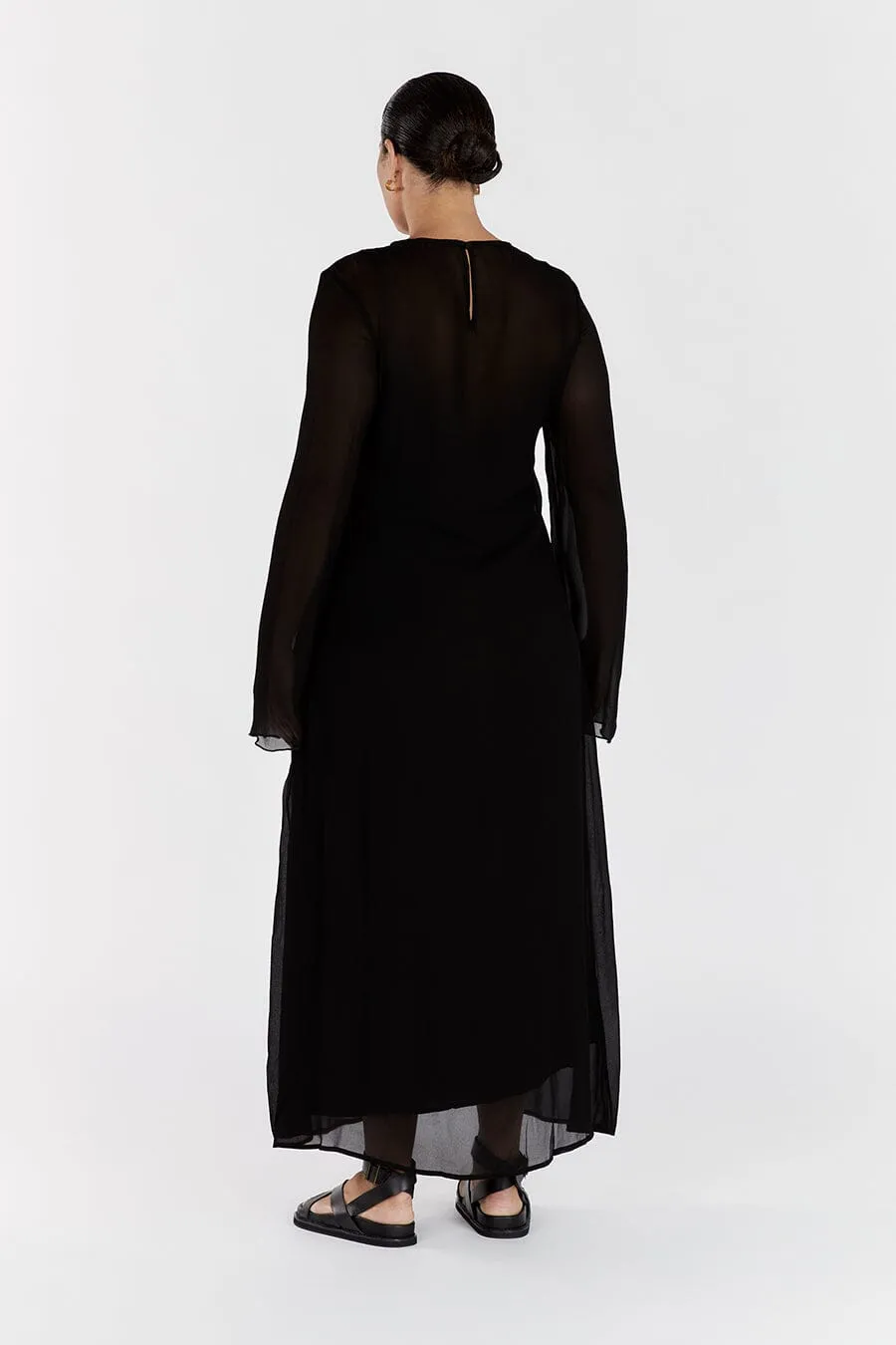 MARI BLACK LONG SLEEVED DRESS