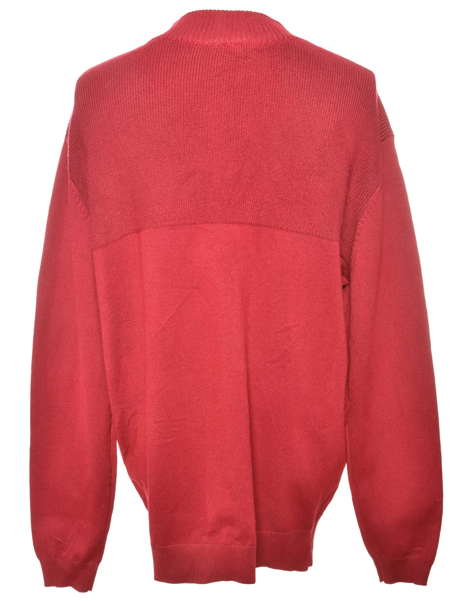 Maroon Quarter Zip Jumper - XL