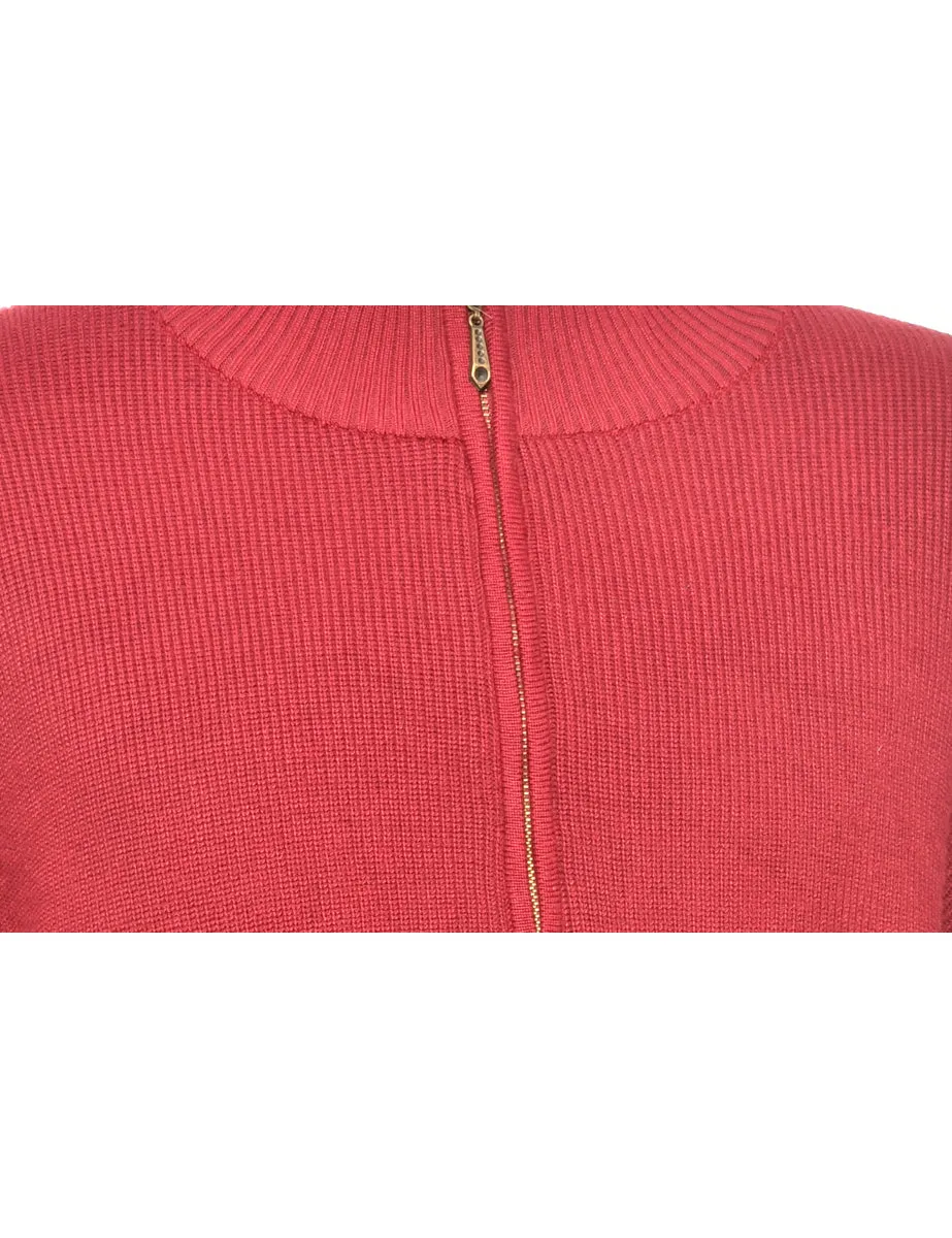 Maroon Quarter Zip Jumper - XL