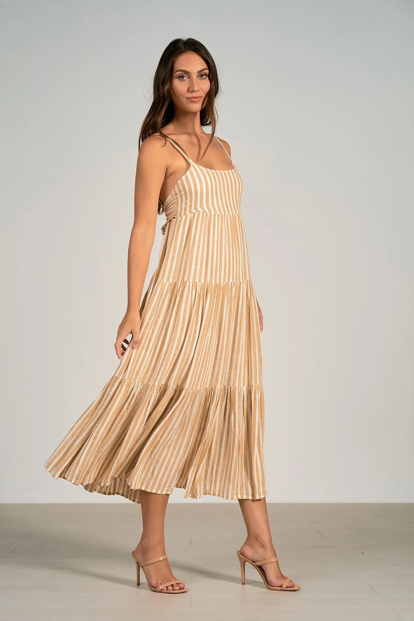 Maxi Spaghetti Strap Tiered Dress