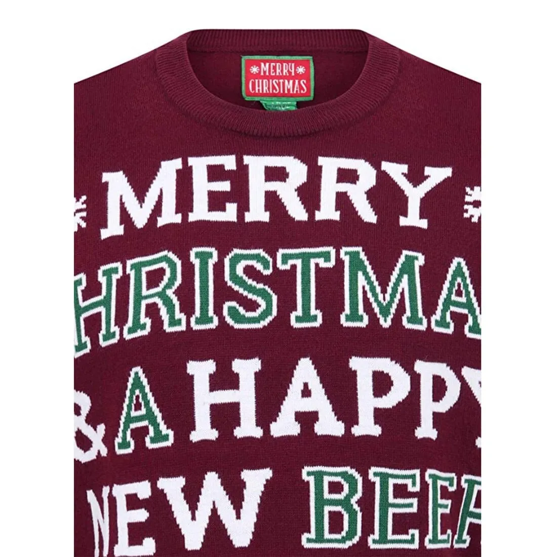 Mens Christmas Jumper Merry Christmas & A Happy New Beer