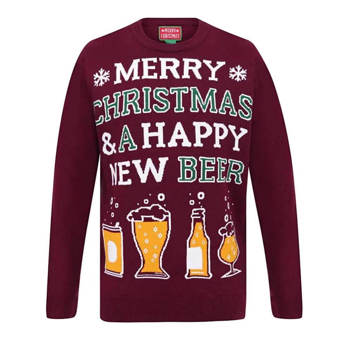 Mens Christmas Jumper Merry Christmas & A Happy New Beer