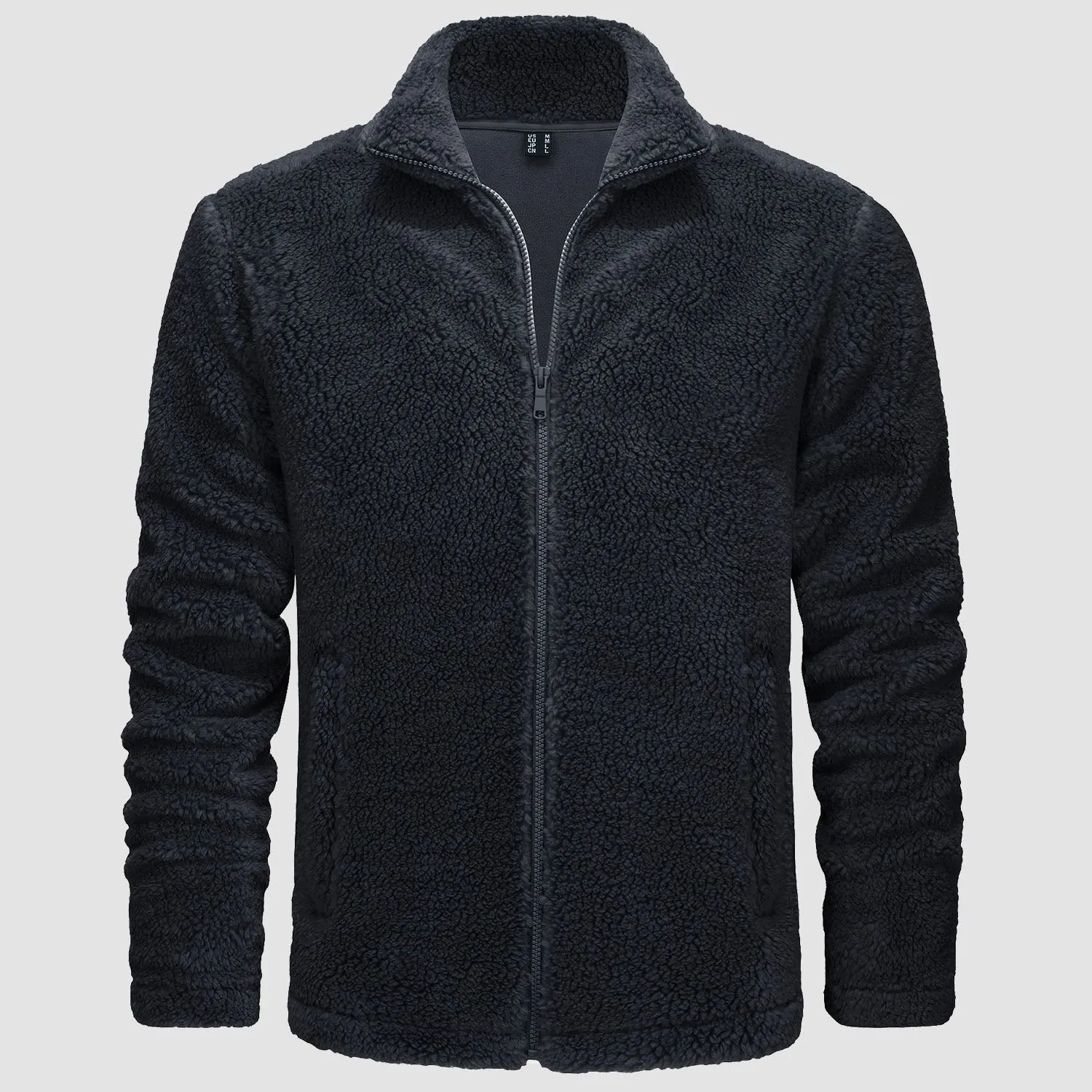 Men's Fluffy Sherpa Fleece Jacket Full Zip Casual Winter Outwear