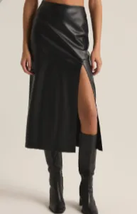 Metropolitan Leather Skirt - Black