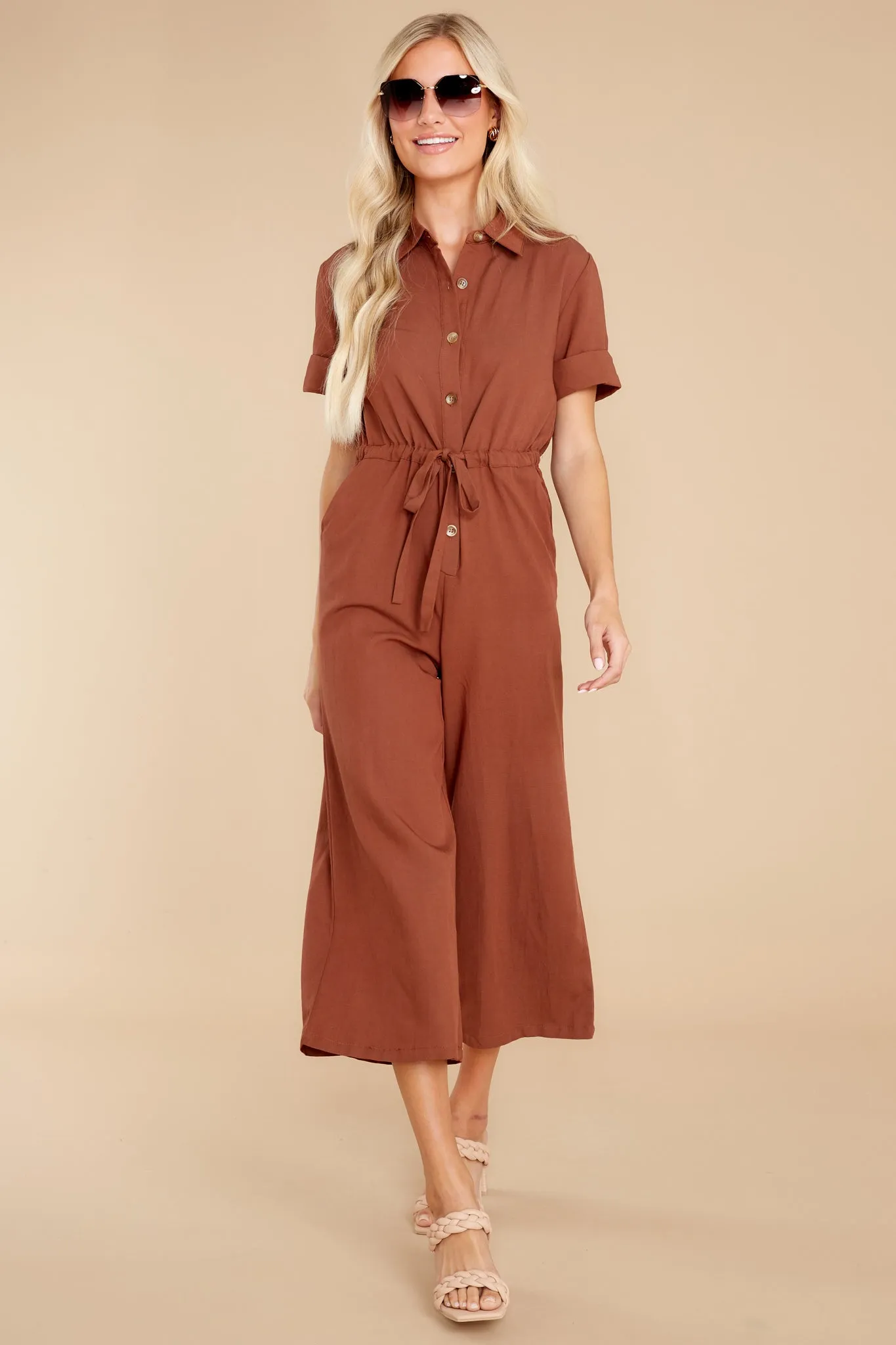 Midday Style Light Brown Jumpsuit