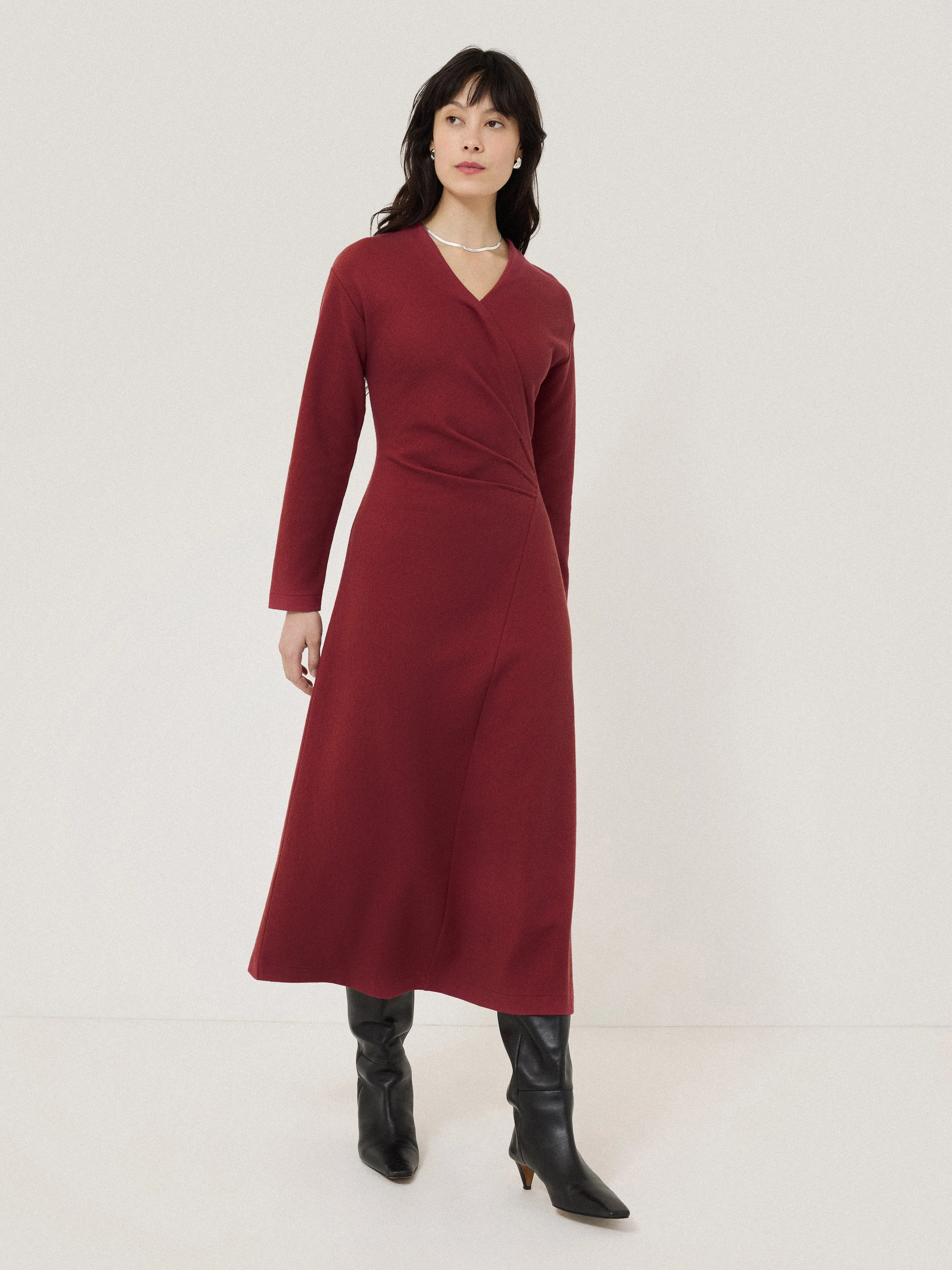 Mock Wrap Jersey Dress | Pink